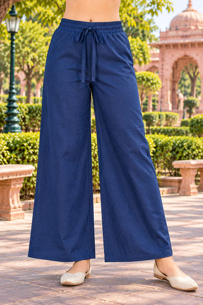 Navy Blue Embroidered Kurta Pant & Dupatta Set